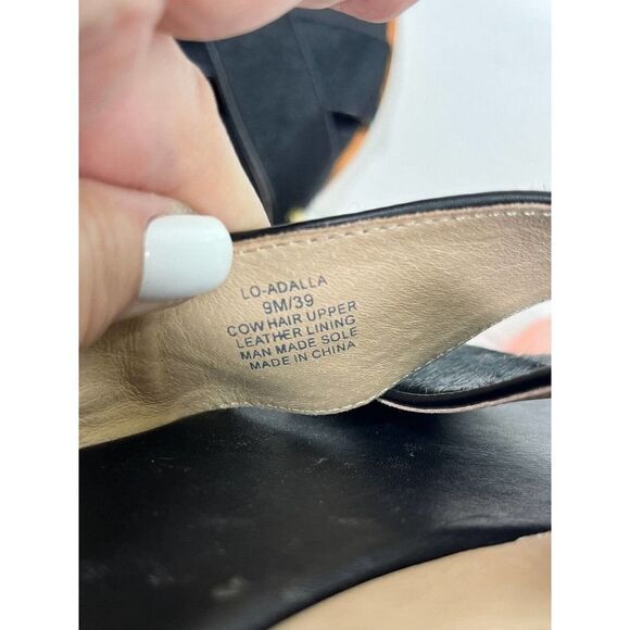 Louise et Cie Adalla Sandals Black Cow Hair Fur Size 9 B Slip On Rubber Soles - Picture 10 of 14